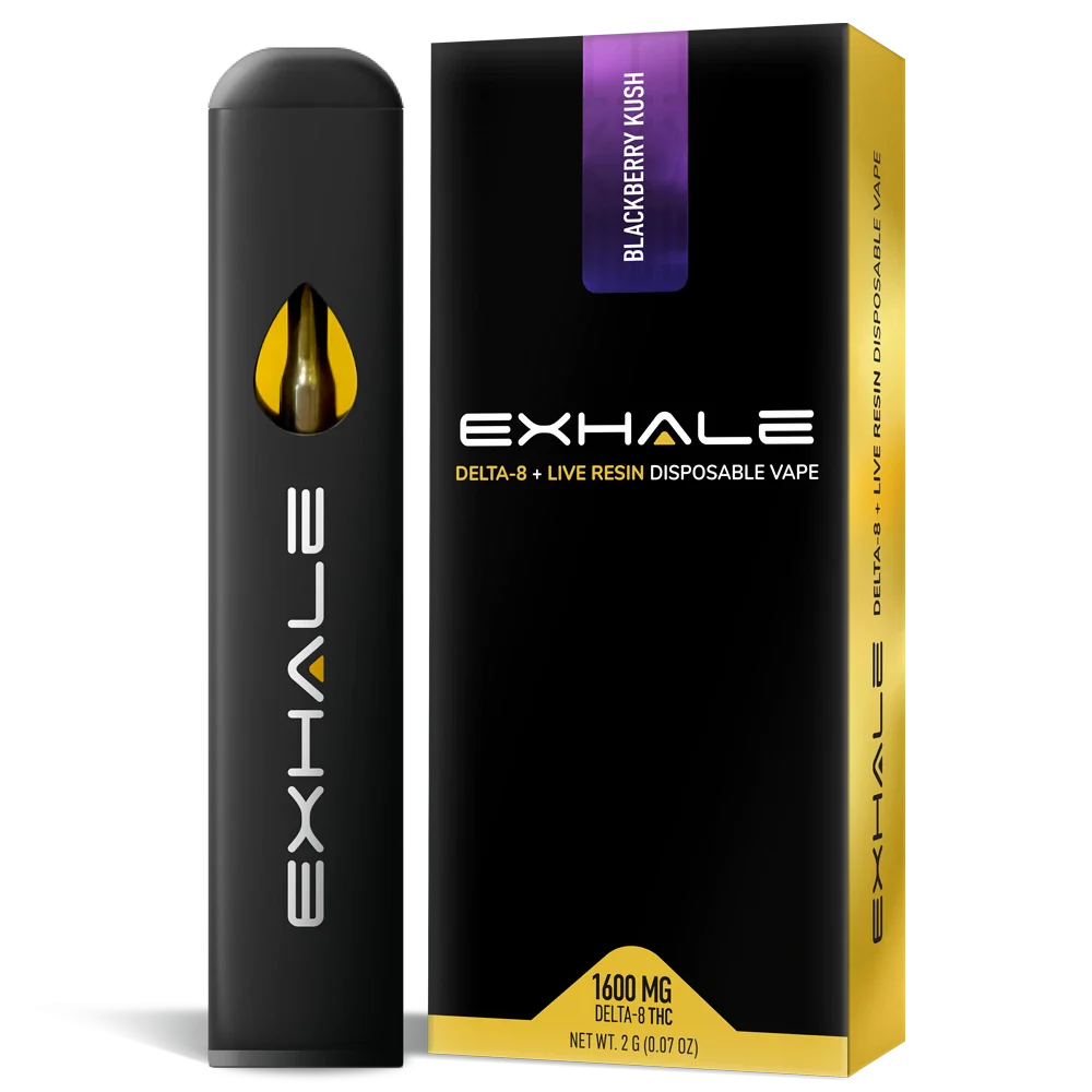 EX_BBKUSH_D8LIVERESIN_DISP_2G_1024x1024-1.webp Exhale Wellness Delta 8 Disposable Vape – Blackberry Kush - Image 1