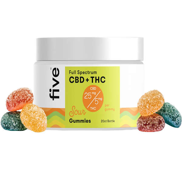 SourGummies_20ct_final_-1.jpg Full Spectrum CBD + THC Gummies – Five - Image 1